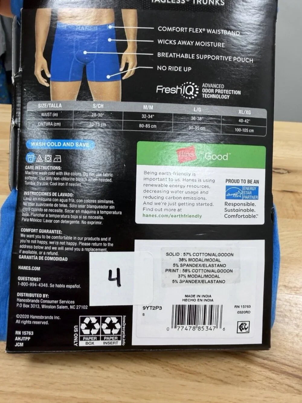 Hanes Premium X-Temp Comfort Tagless Boxer Briefs, 2-Pack size L Large NEW